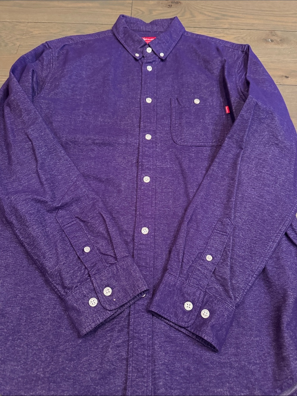Supreme Deep Purple Long-Sleeve Button Down Shirt - Picture 4 of 7
